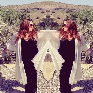 Vintage Bridal sheer robe with lace bell sleeve